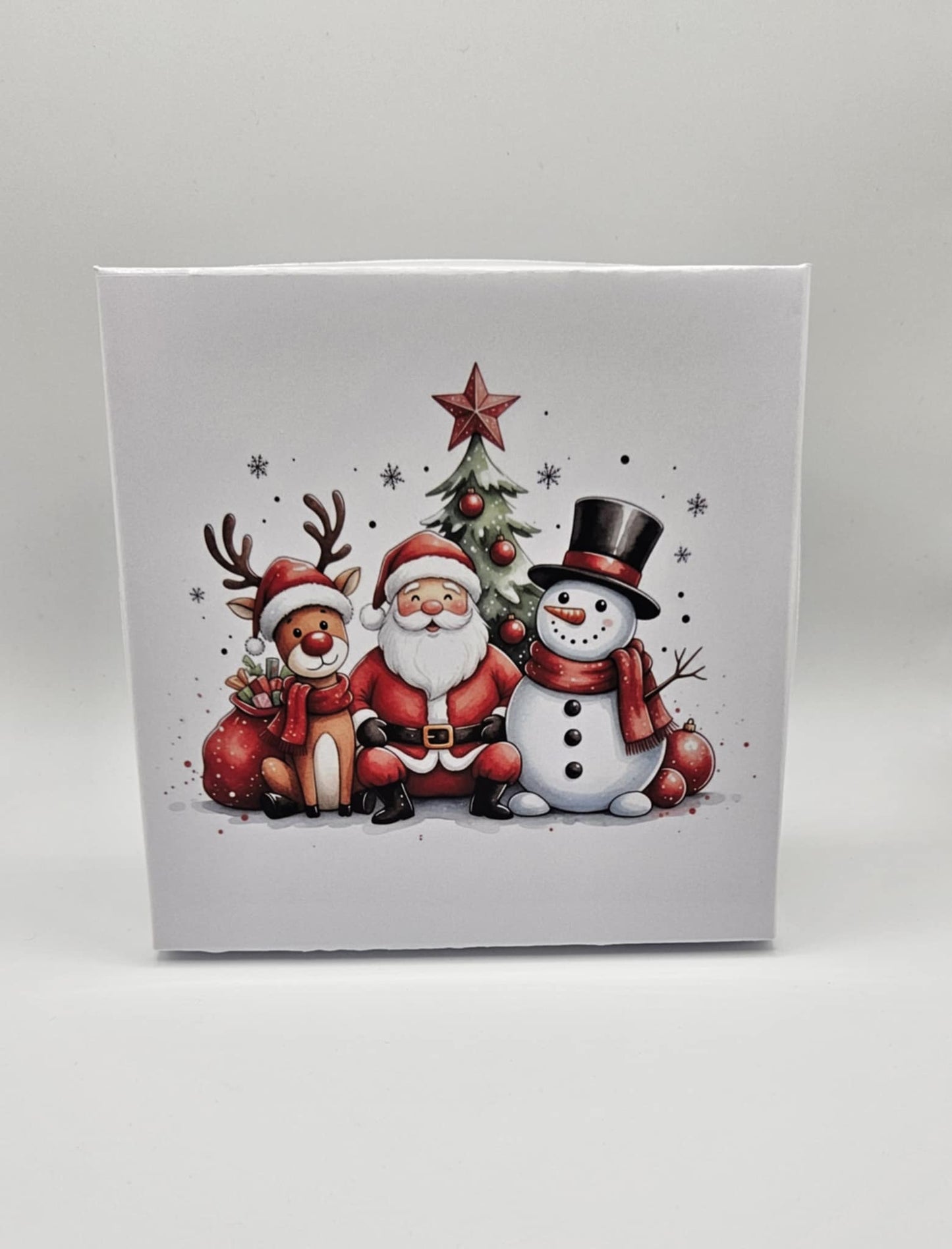 Christmas wax melts gift boxed — 85g hand-painted wax melt slab, Season’s Greeting fragrance, rapeseed and coconut wax.