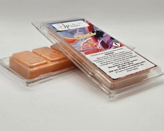 Hand-poured Citrus  wax melt by JP Scents – luxury citrus scent in minimalist packaging, perfect for energizing modern interiors